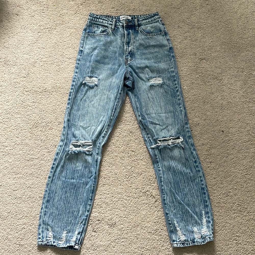 Cello Straight Leg Ripped Jeans